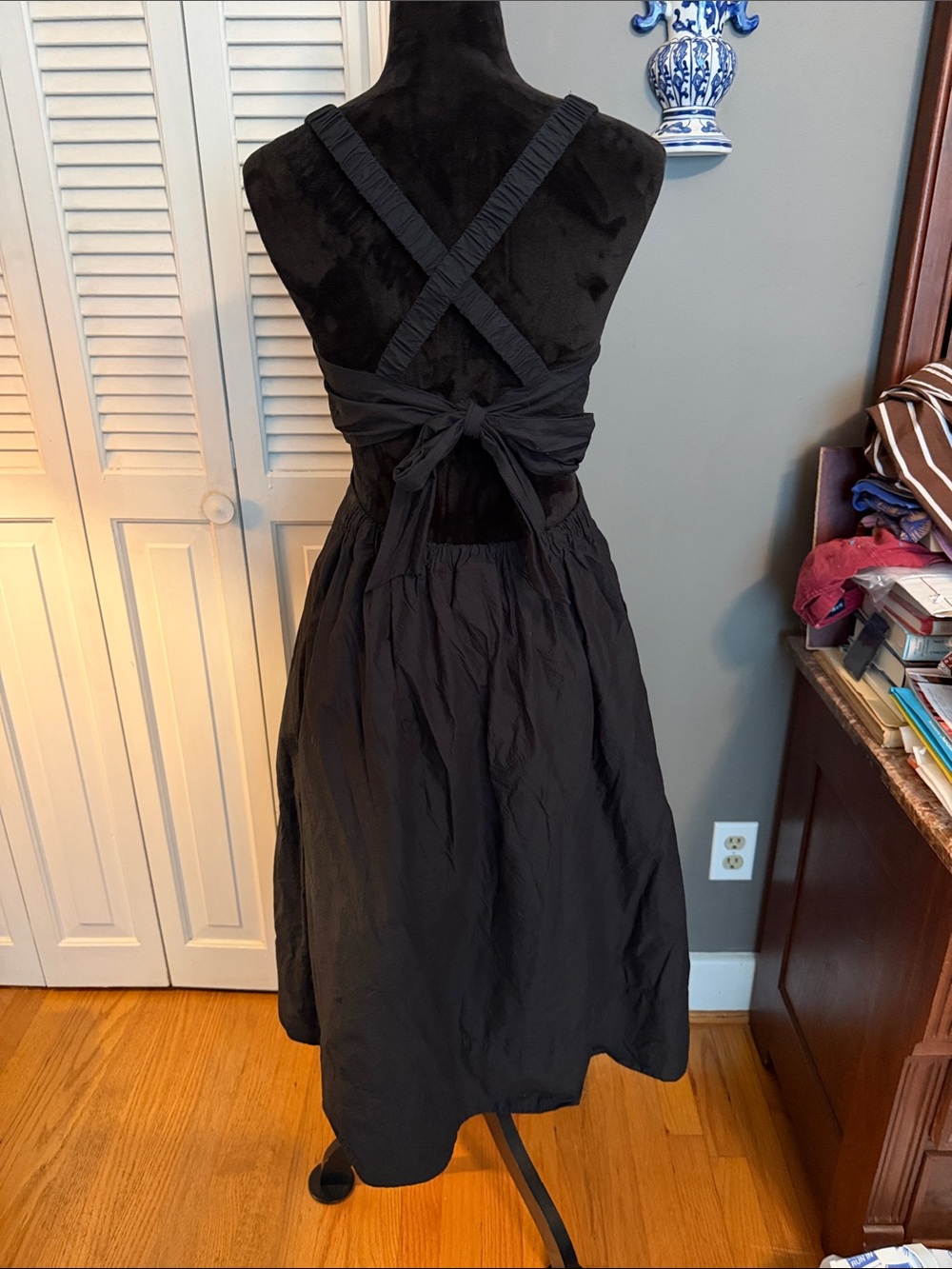 Maeve Black Midi Fit-and-Flare Dress - Picture 3 of 3